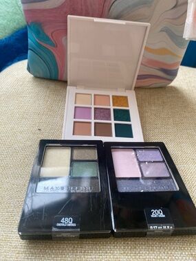 Maybelline Eyeshadow Trios & 9-Pan Palette in Teal, Green, Purple, Pink & Gold